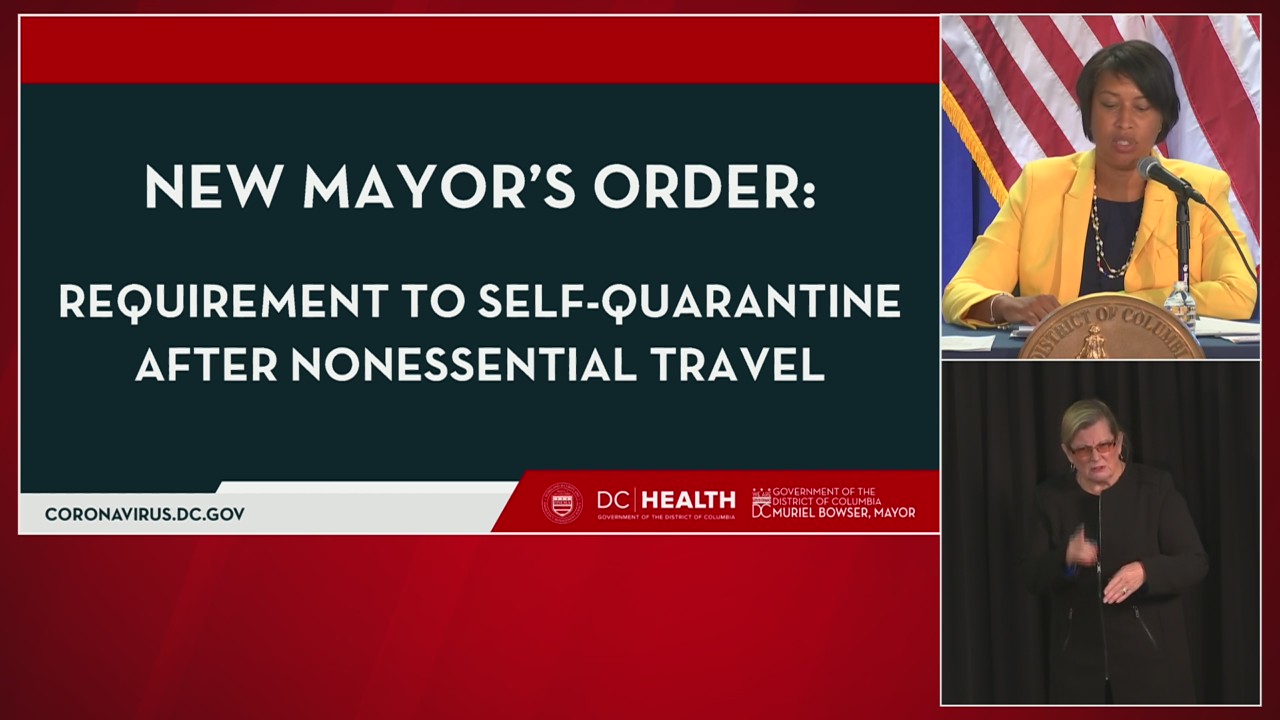 DC mayor orders quarantine for visitors from high-risk areas