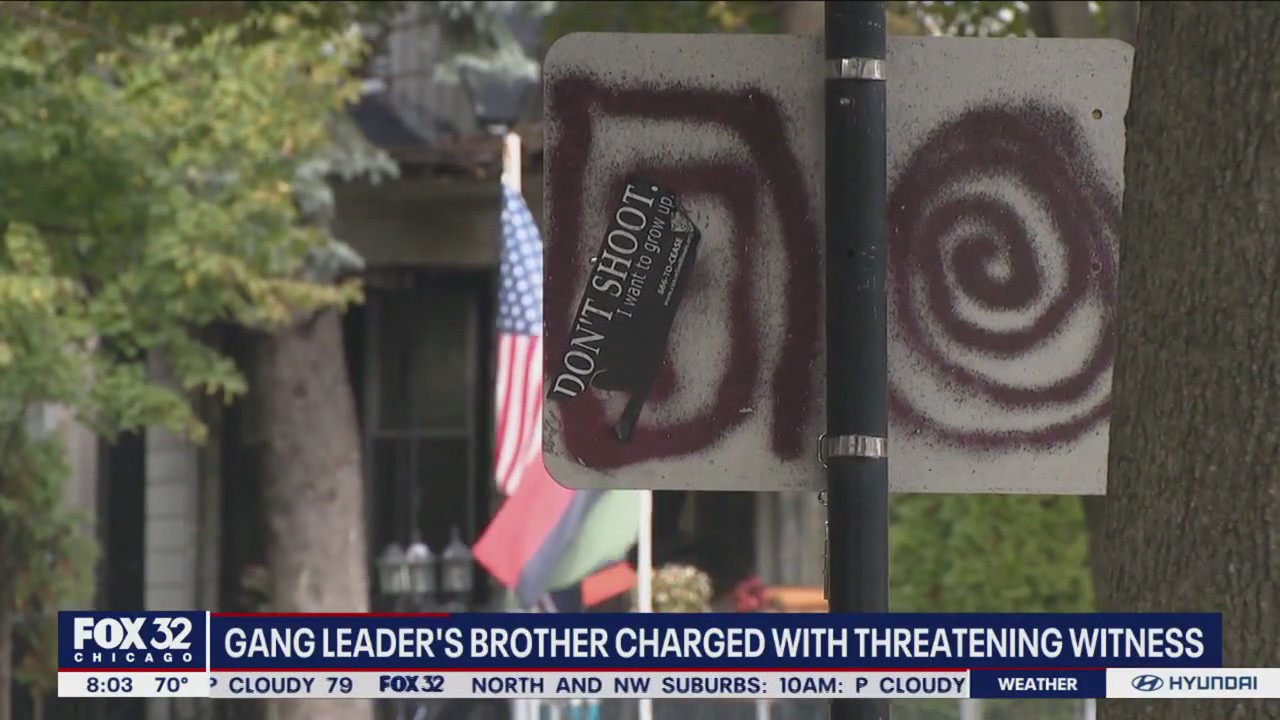 Gang leader's brother charged with threatening witness | FOX 32 Chicago