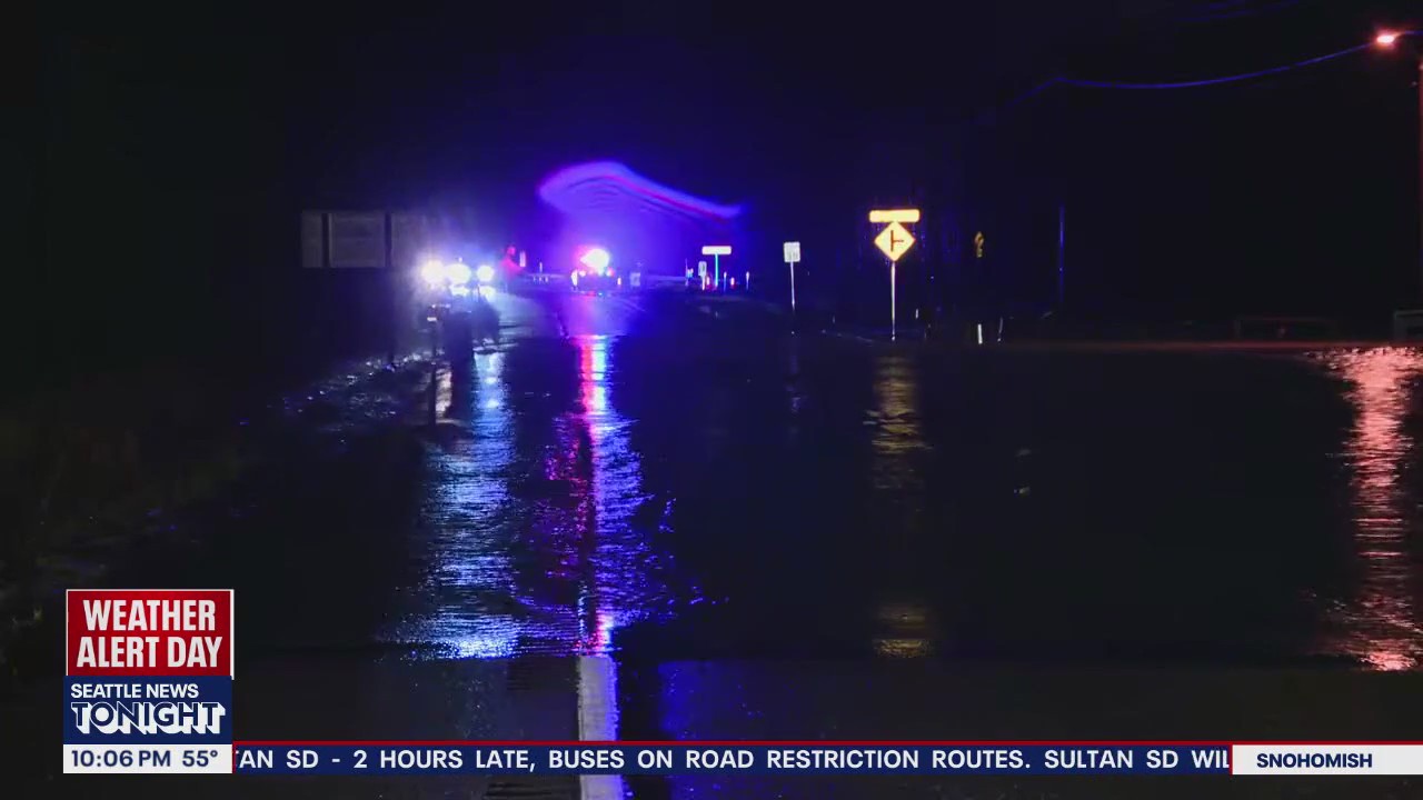 Flooded roads near Cottage Lake