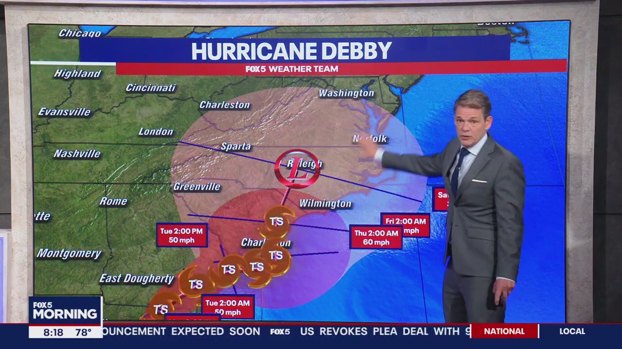 Hurricane Debby: DC region could see remnants of storm this week