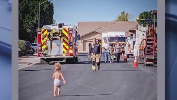 Photo showing Arizona girl running to her fire captain father trends on social media