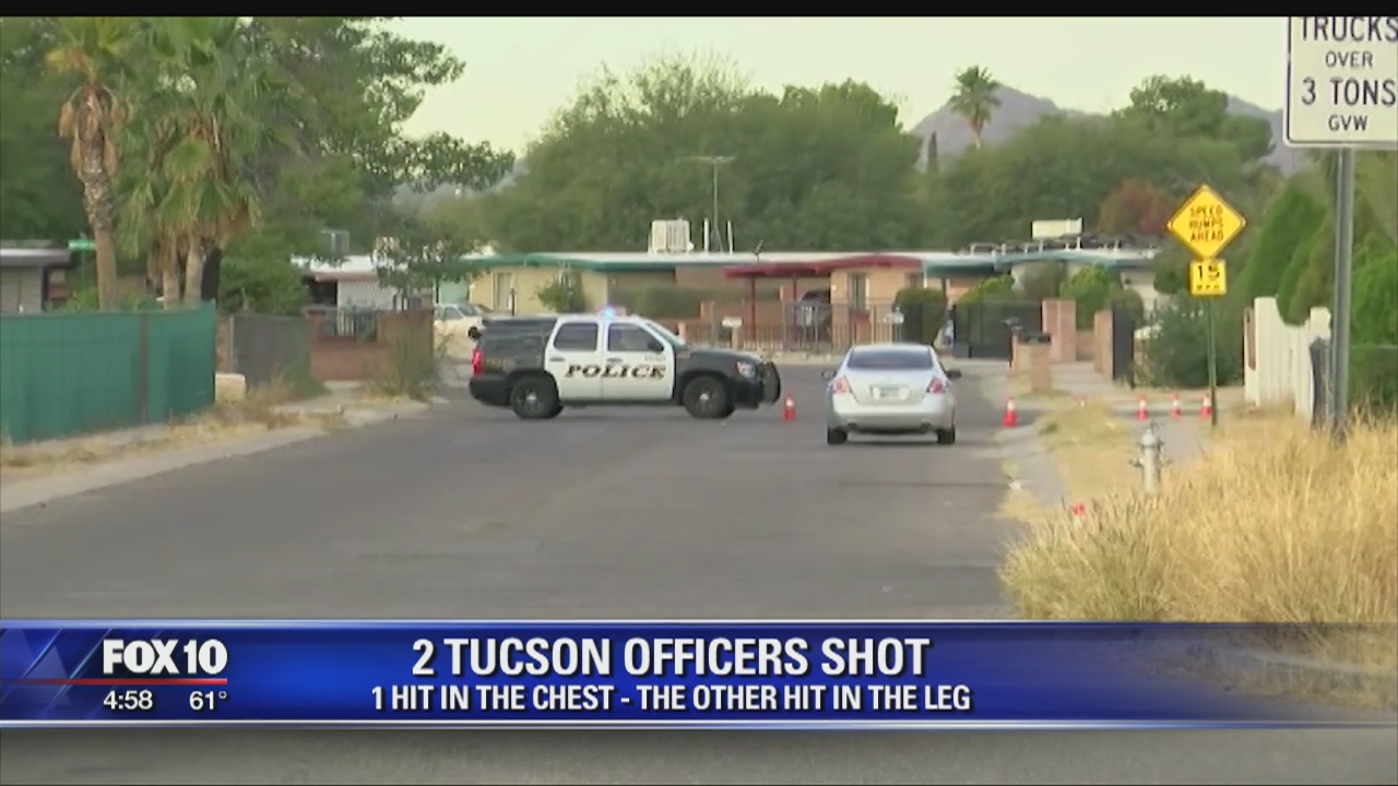 Two police officers injured in shootout with suspect