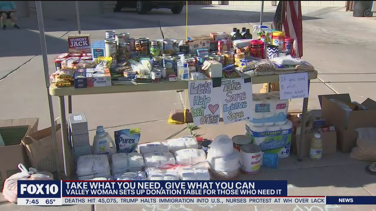 Gilbert woman sets up donation table for those in need