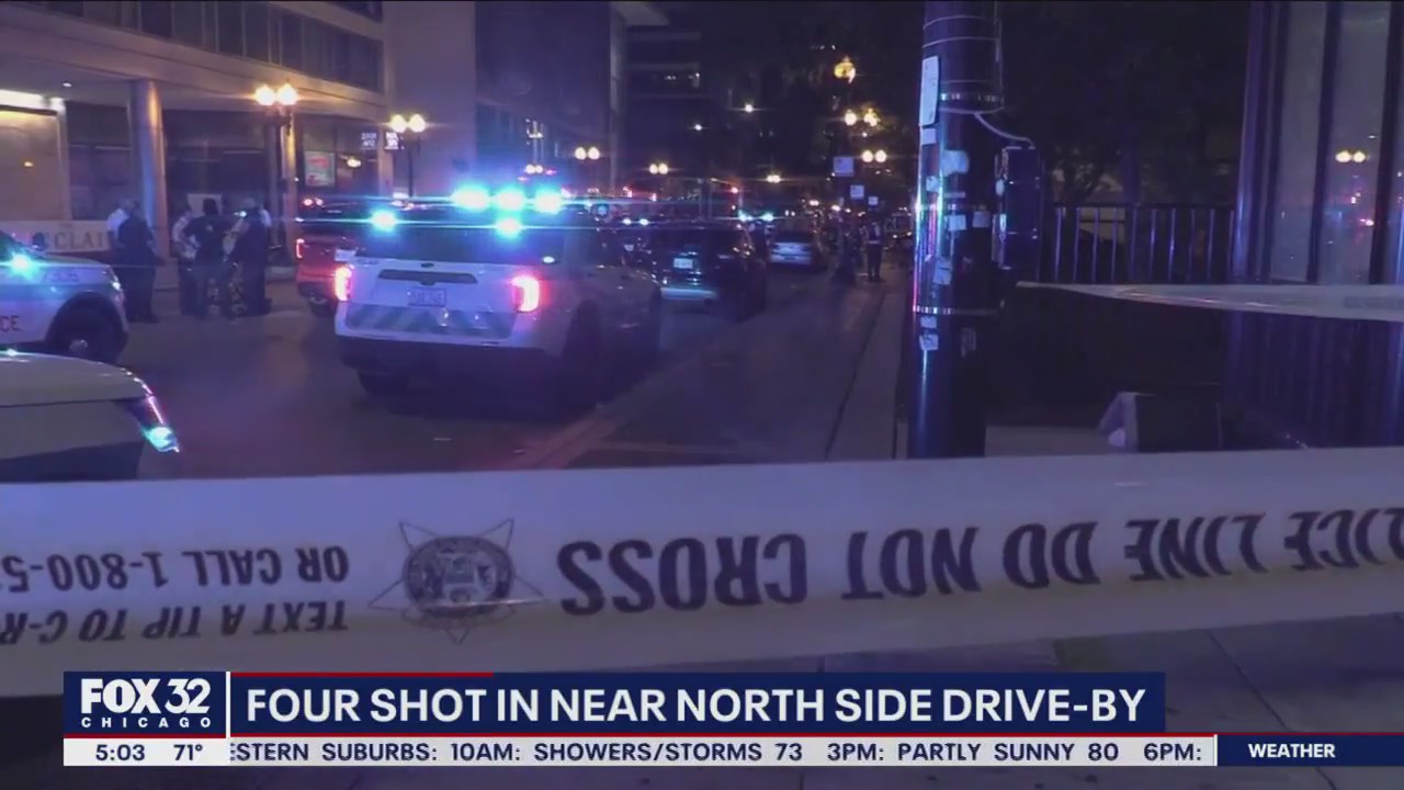 4 wounded in Near North Side drive-by shooting