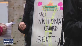 Protesters rally in Seattle against possible National Guard deployment