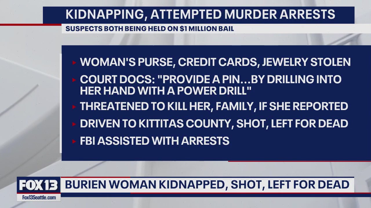 Two suspects arrested in Burien, WA kidnapping and attempted murder