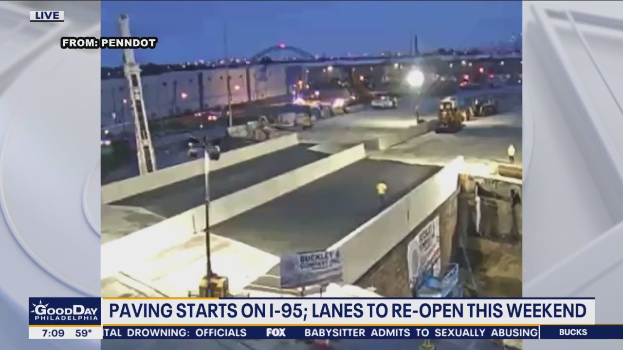 Paving begins on I-95 as weekend reopening deadline approaches