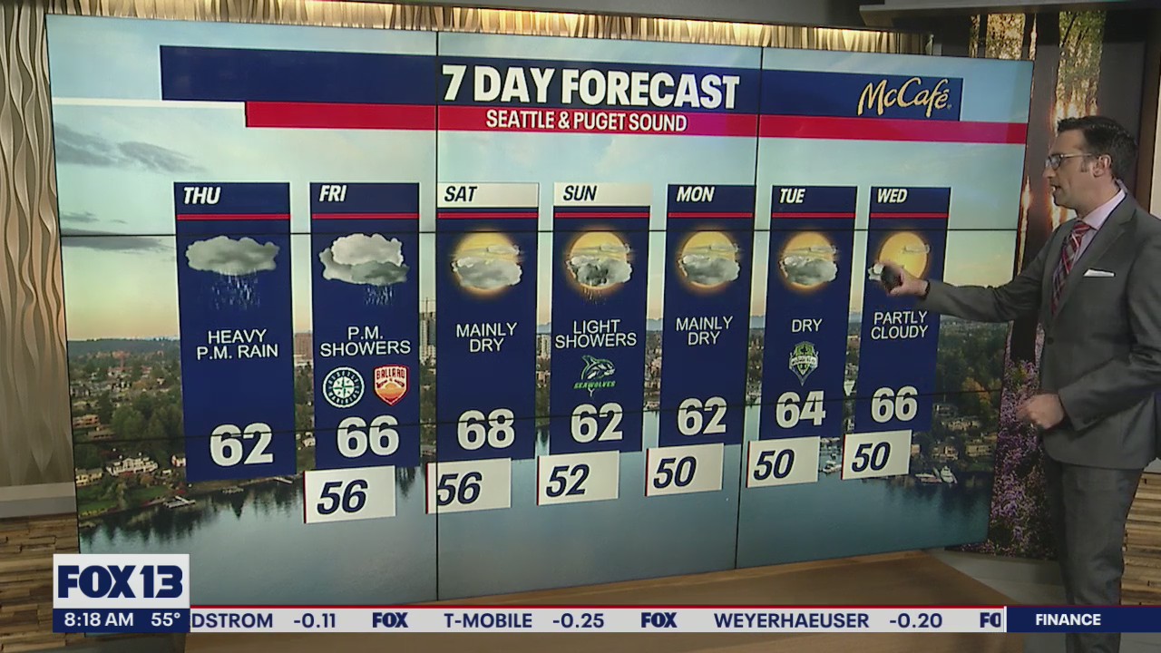 Heaviest rain will arrive Thursday afternoon, evening