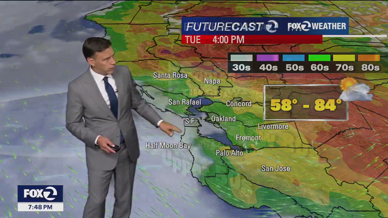 Cooler Tuesday forecast