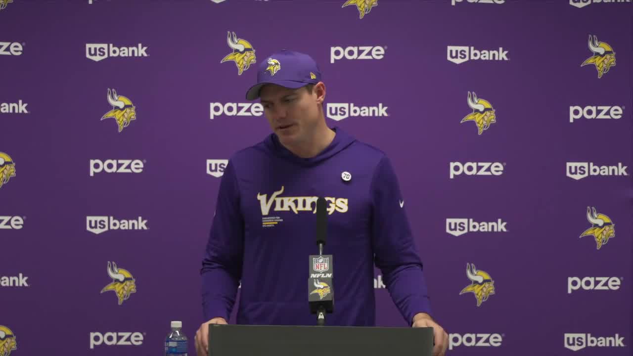 Kevin O'Connell reacts after Vikings beat Cowboys, 34-26 [FULL]