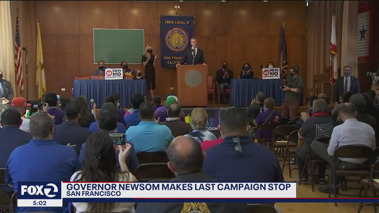 Newsom in SF, Elder in LA as campaign winds down