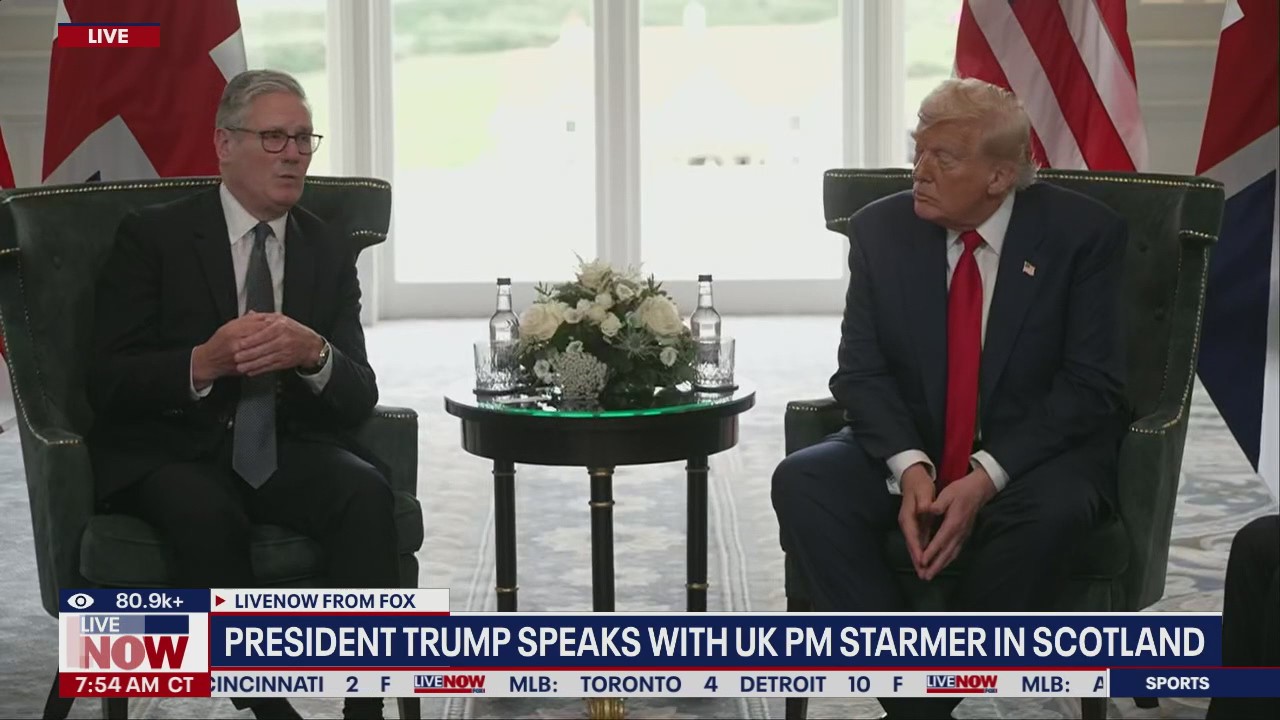 President Trump speaks with UK PM Starmer in Scotland
