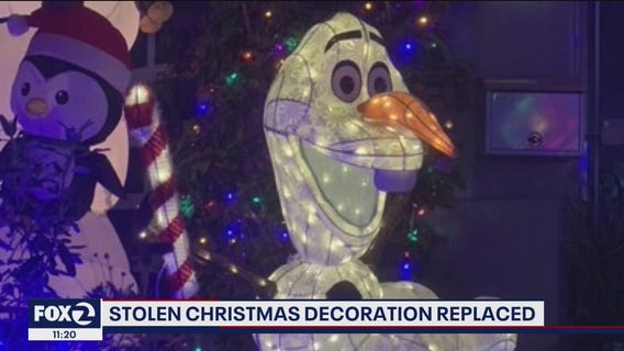 Stolen Olaf Christmas decoration replaced