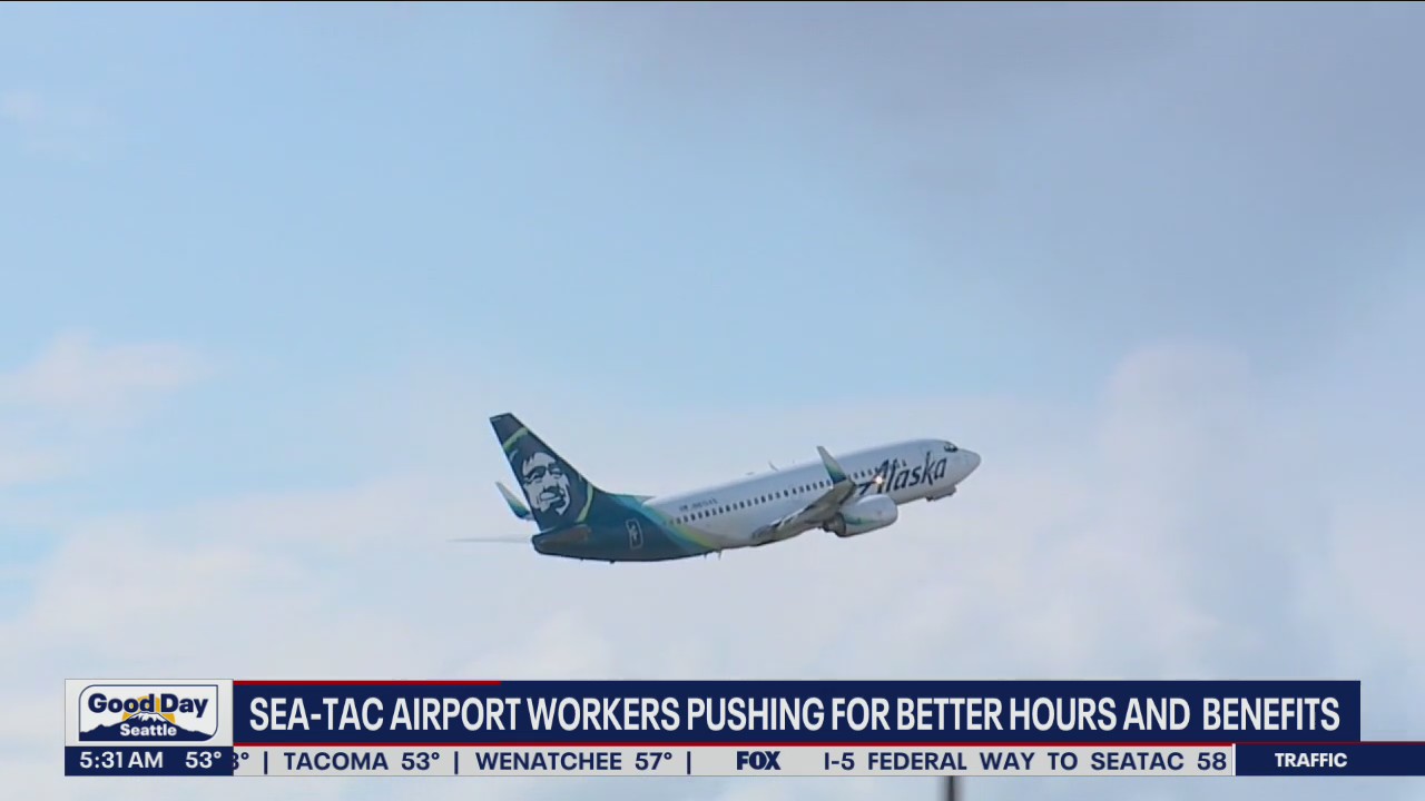 Sea-Tac Airport workers pushing for better hours, benefits