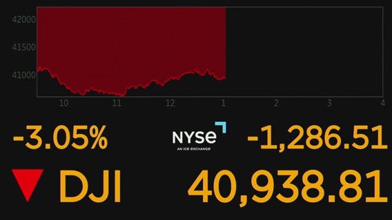 Stocks tumble in wake of Trump's tariff announcement