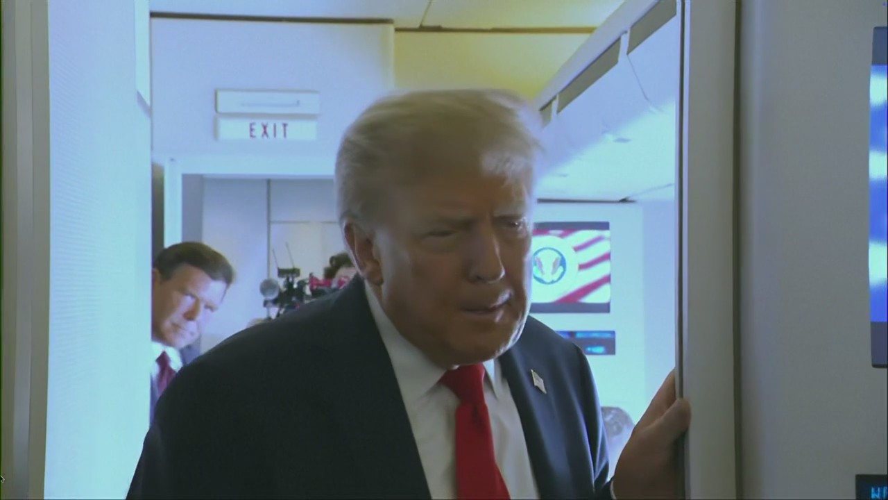 President Donald Trump gives remarks ahead of meeting with Putin