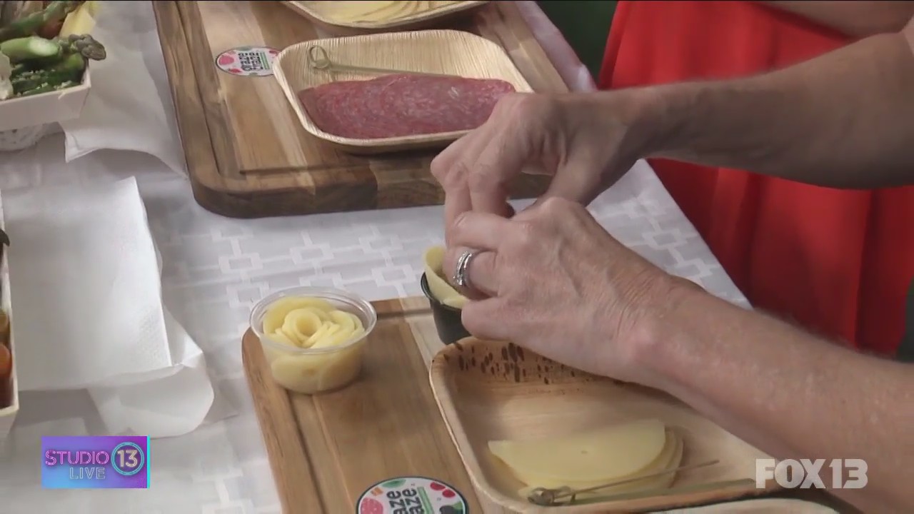 Learning how to make cheese roses, salami rivers with Graze Craze in Bellevue