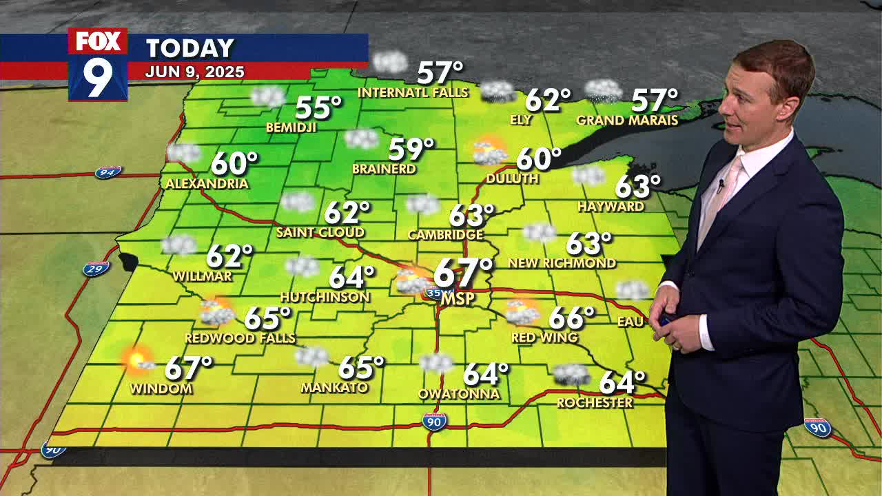 MN weather: Cooler with spotty showers Monday
