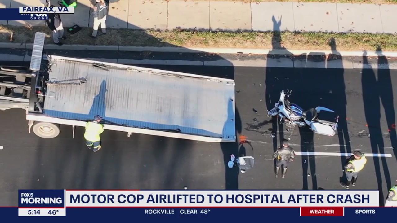 Fairfax County police officer hurt in crash | FOX 5 DC