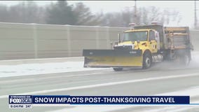 Snow impacting post-Thanksgiving travel