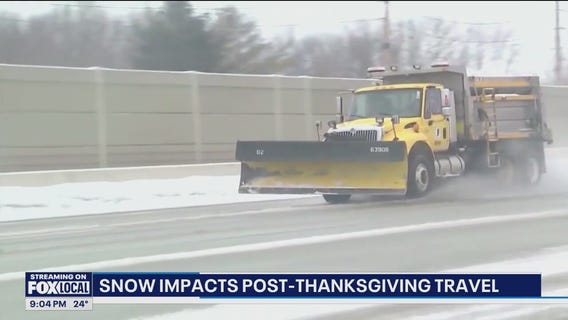 Snow impacting post-Thanksgiving travel