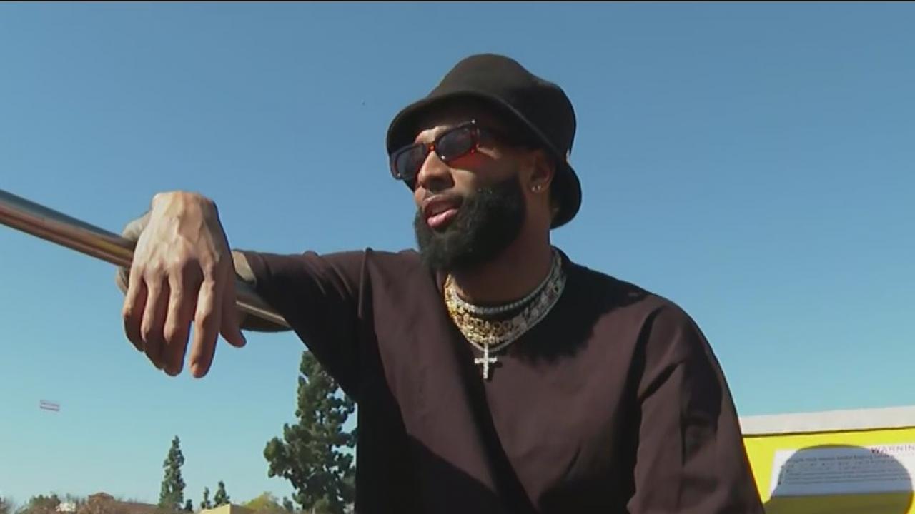 OBJ prepares for the Rams Super Bowl parade