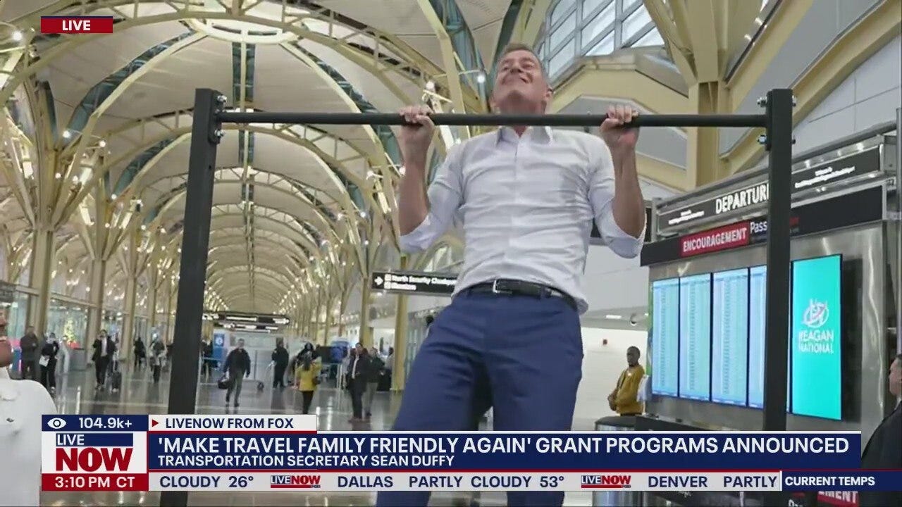 WATCH: Duffy, RFK Jr. do pull-ups at Reagan National Airport