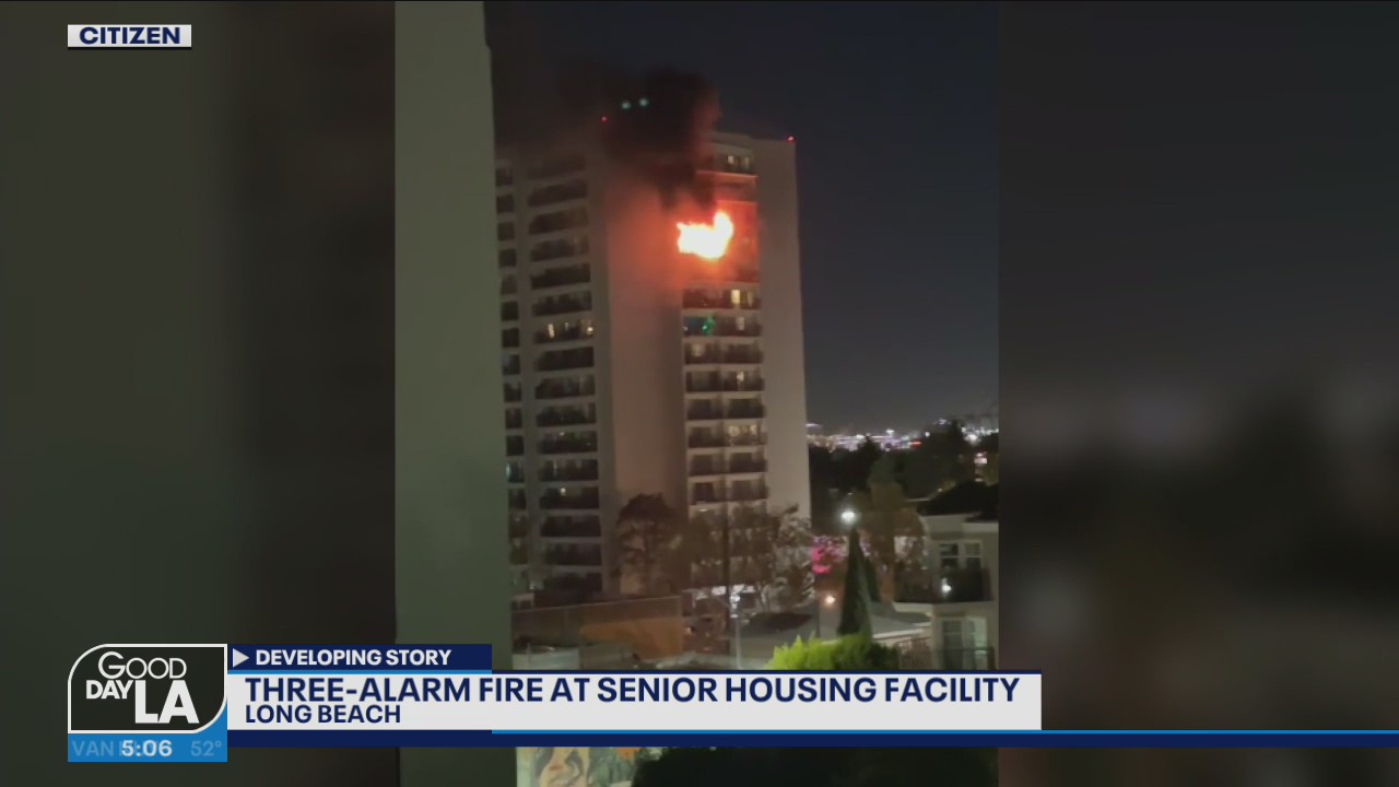 3-alarm fire at senior housing facility in Long Beach