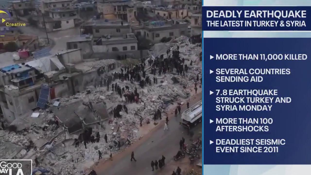 Death toll rises to 11,000 in days following massive magnitude earthquake in Turkey, Syria