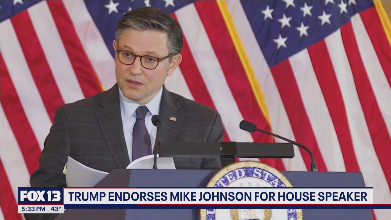 Trump endorses Mike Johnson for House speaker