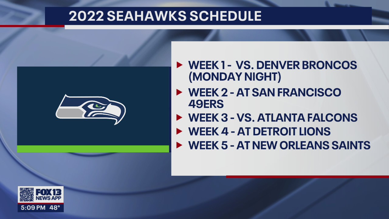 2022 Seahawks schedule released, most regular season games on FOX 13