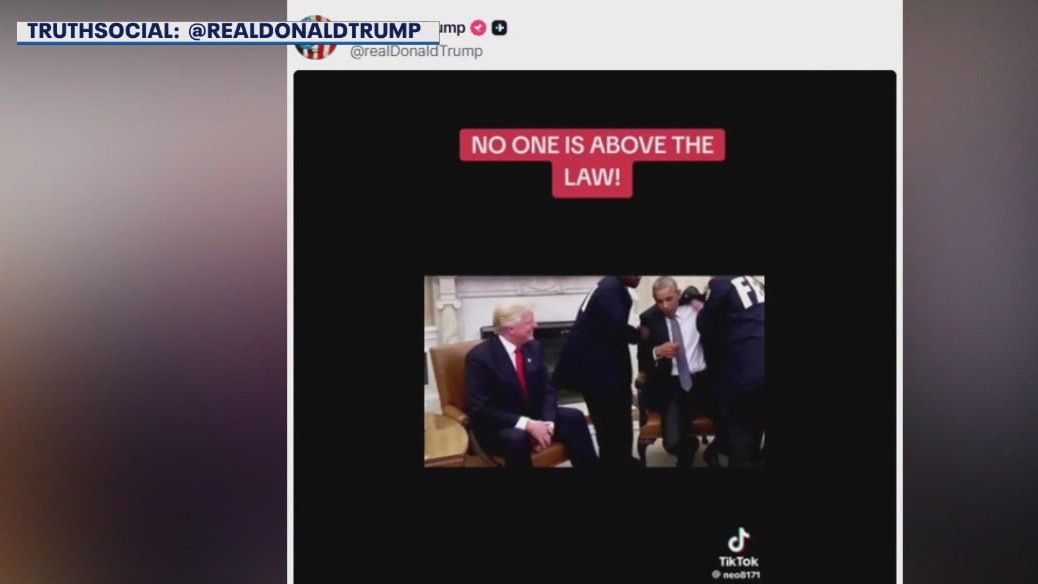 Trump shares fake AI video Obama arrest