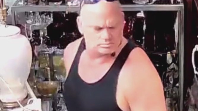 Caught on camera: Man in kilt seeing doing unusual things to antiques