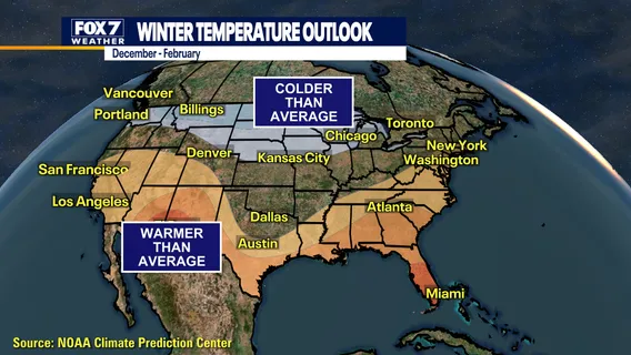 2025-2026 winter weather outlook for Central Texas