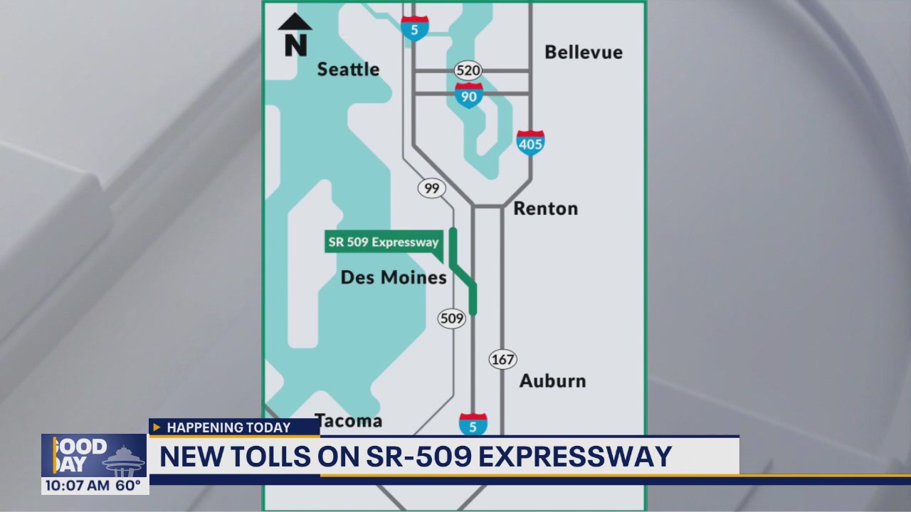 New tolls on WA's SR-509 Expressway