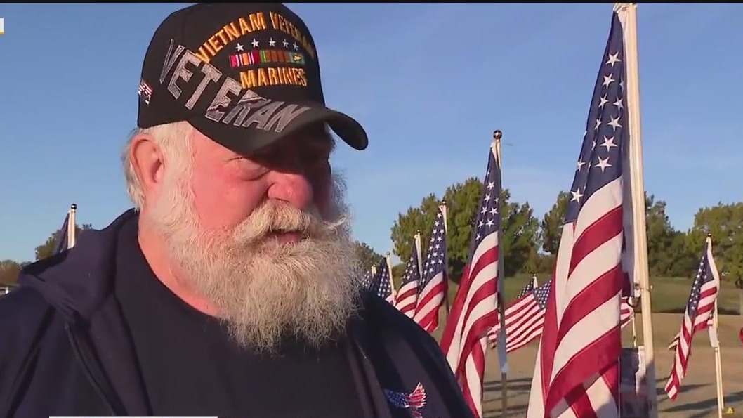 Flags of Honor at Oak Point Park in Plano