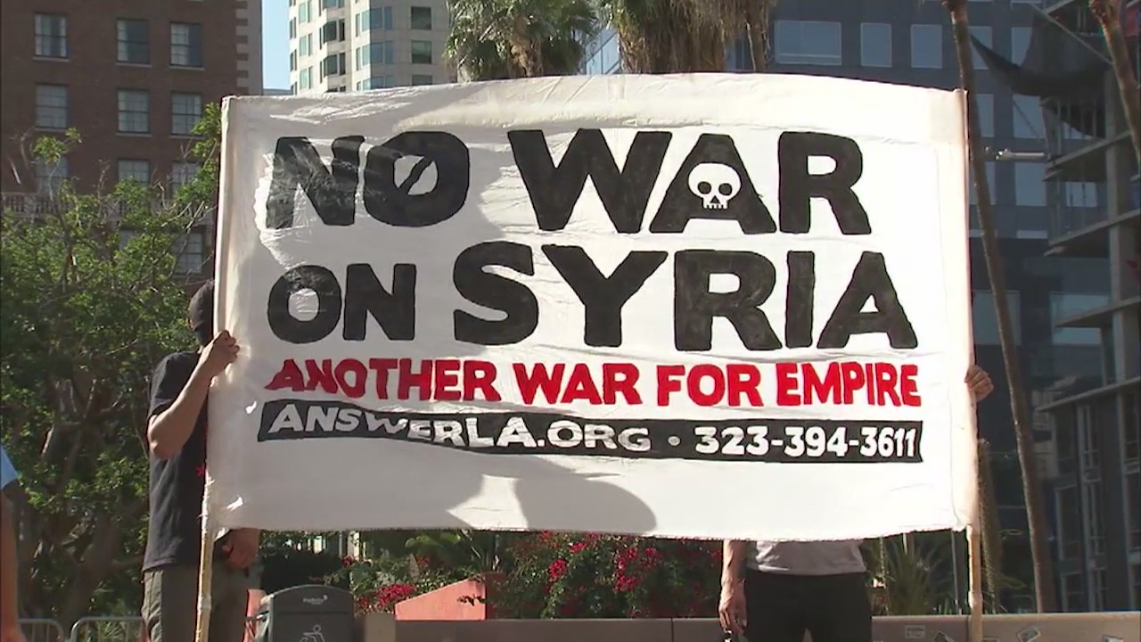 Syria air strike protest