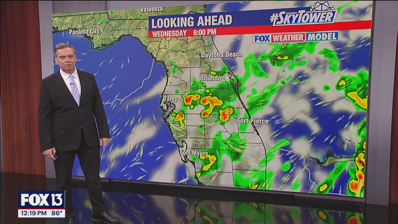 Tampa weather | Variable clouds and scattered rain