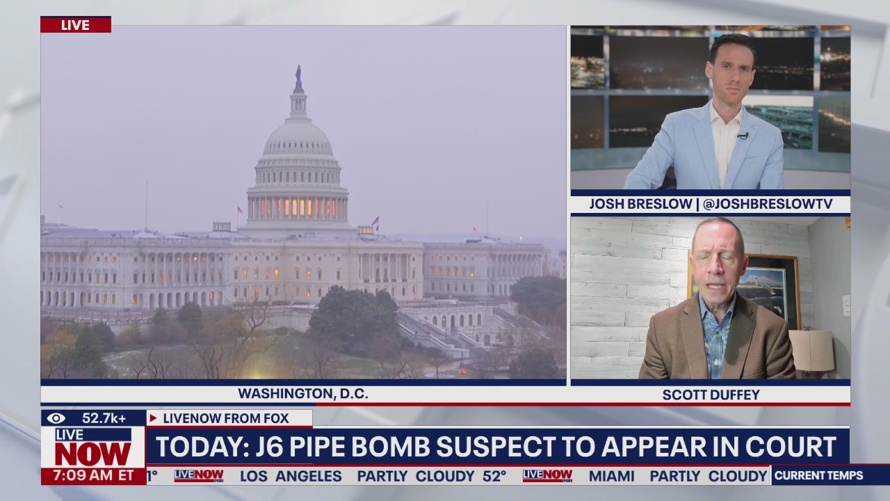 TODAY: J6 pipe bomb suspect to appear in court