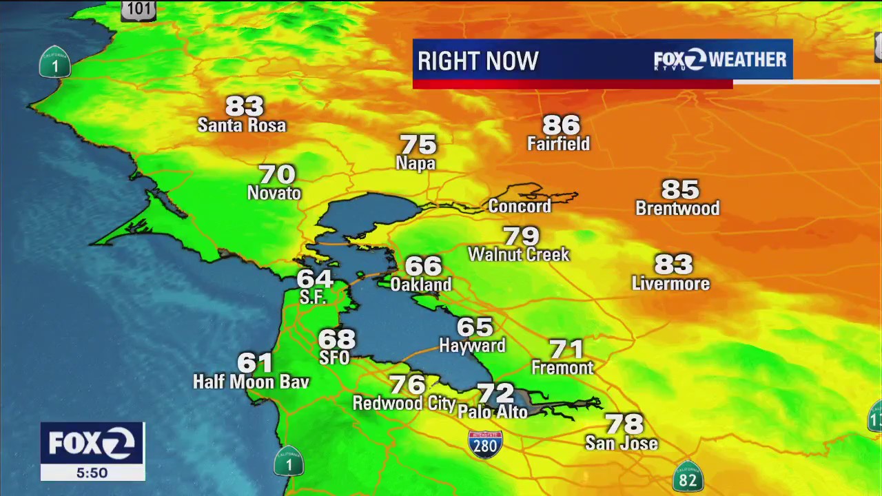Mild temps around the Bay Area