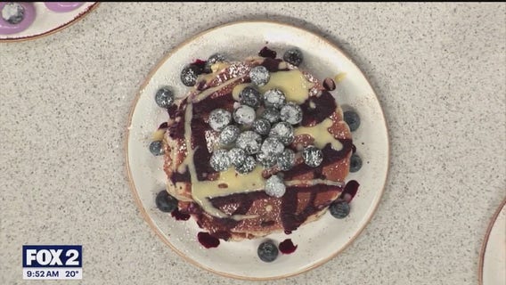 Celebrating National Blueberry Pancake day with The Jagged Fork