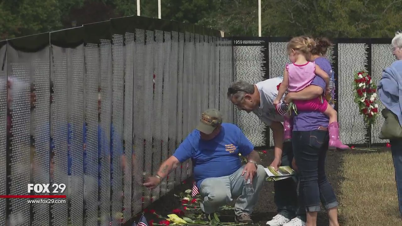 Vietnam Traveling Memorial Wall stops in Pennsville, New Jersey