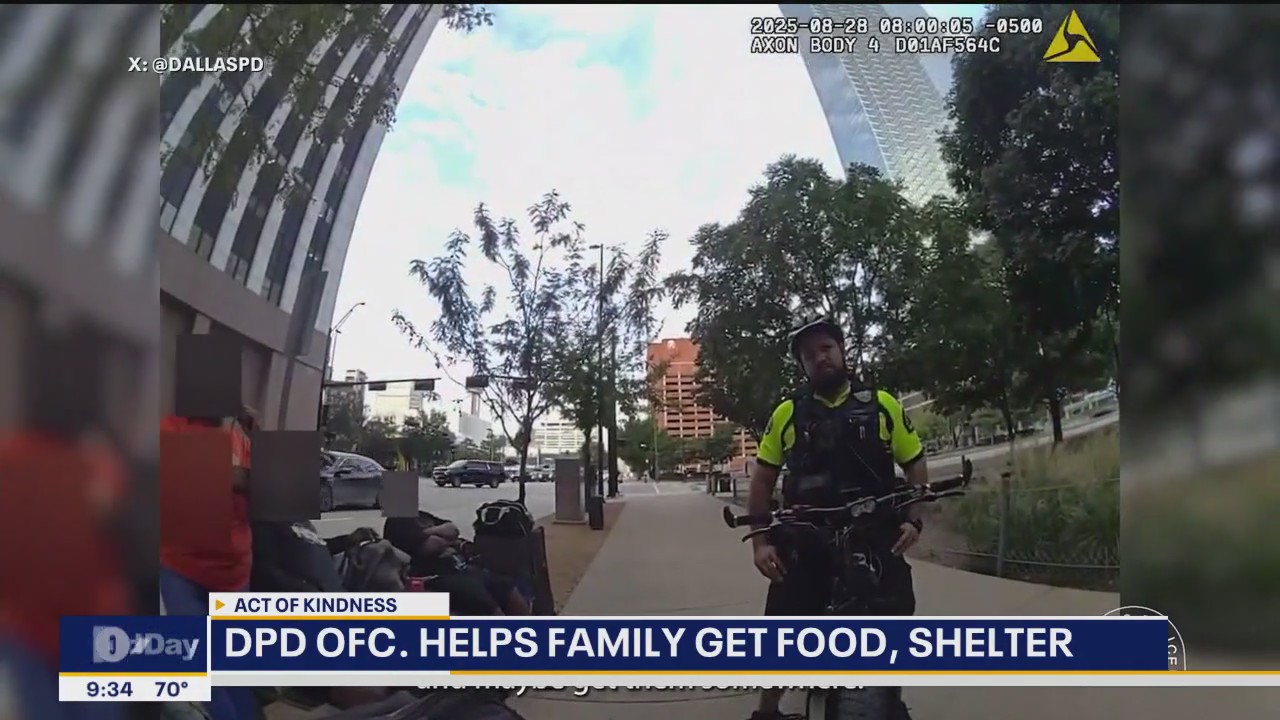 Dallas police officer helps family get off streets