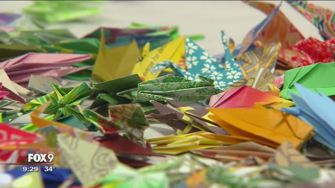 Origami cranes spreading hope for cancer survivors, patients