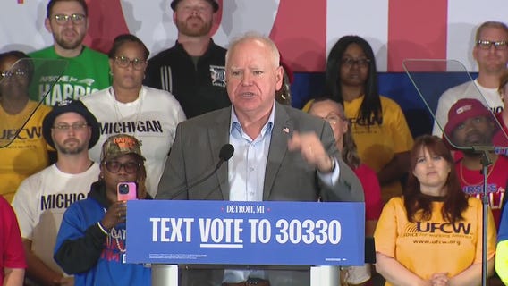 VP Candidate Tim Walz speaks in Taylor, as canvassers push to gain more votes in the swingstate