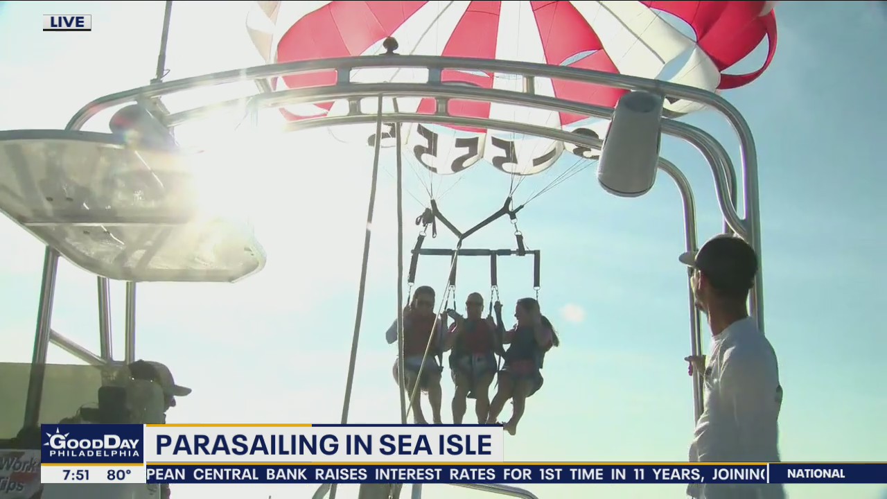 Enjoying parasailing in Sea Isle City