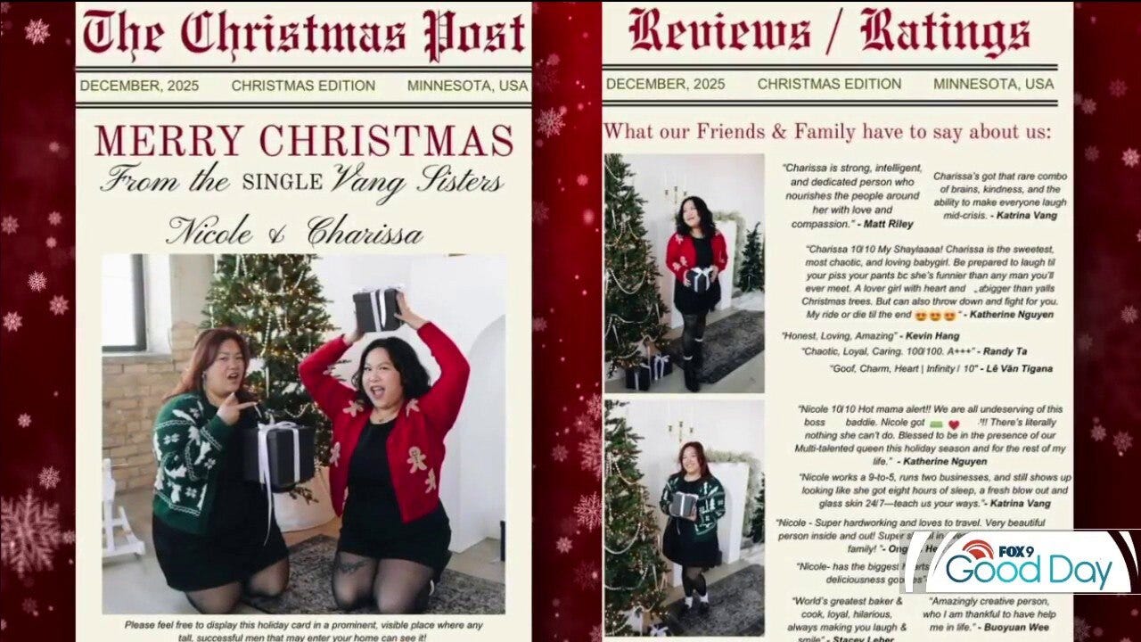 Woman's hilarious Christmas card is a dating pitch 