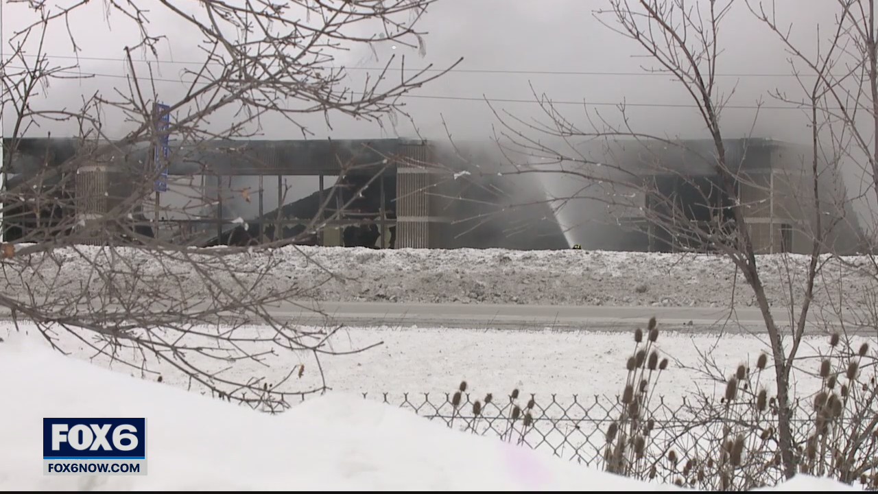 Smoke billows from business fire near I-94 in Waukesha County