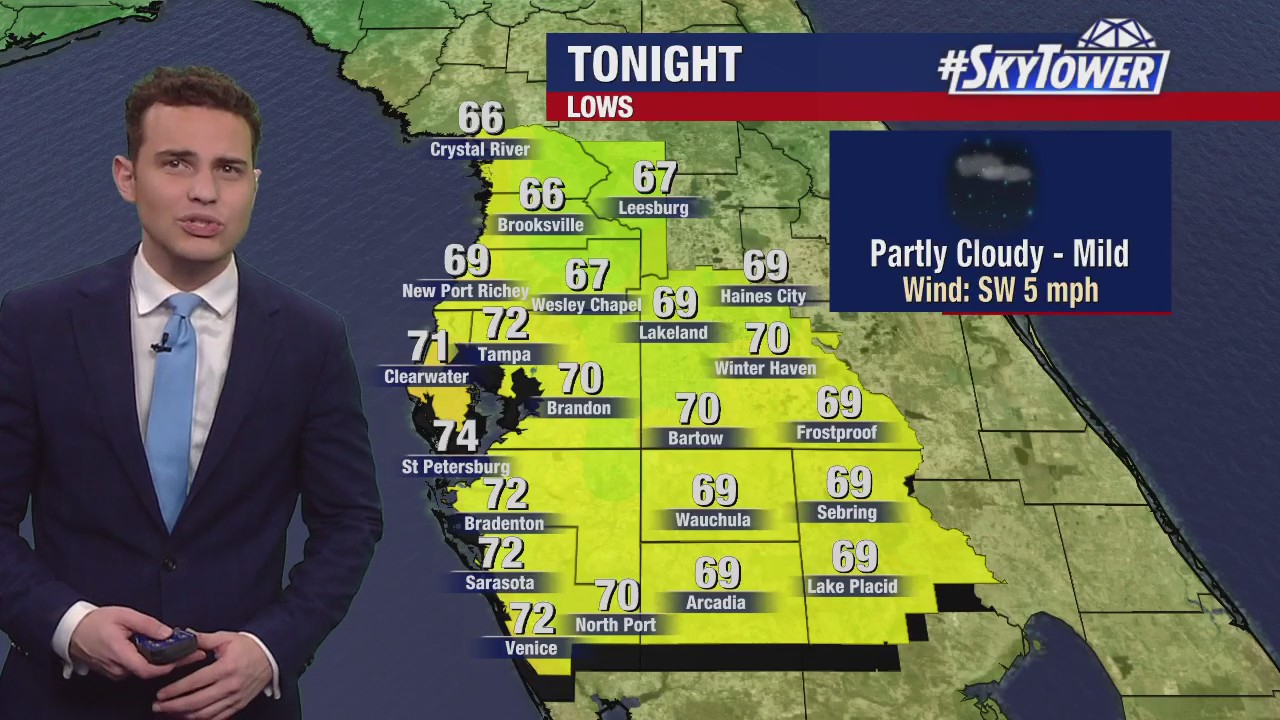 Tampa weather | Possible showers and cloudy conditions