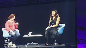 Michelle Obama addresses Apple conference attendees